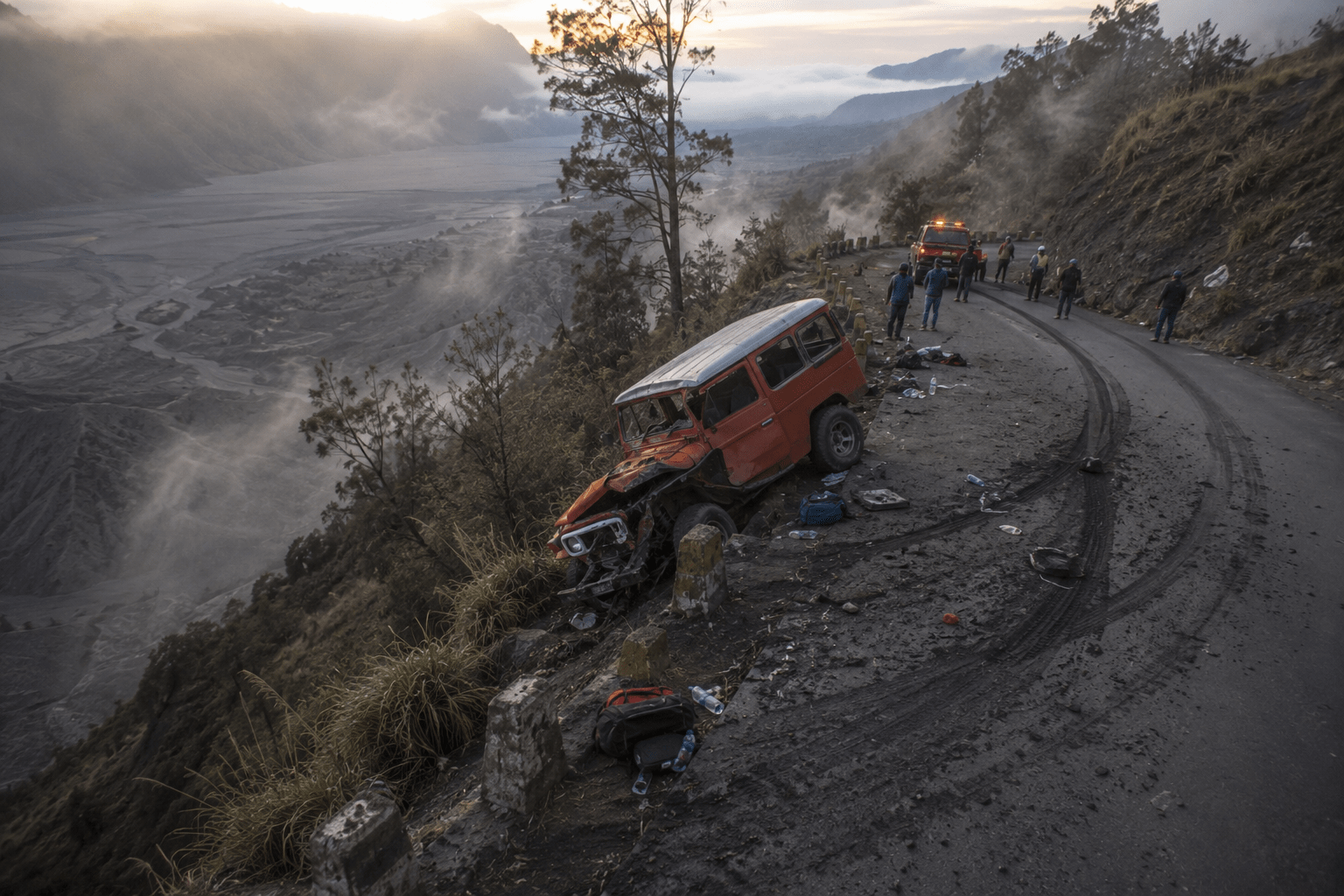Jip Wisata Terjun di Jalur Bromo, Dua Orang Meninggal dan Tiga Penumpang Terluka