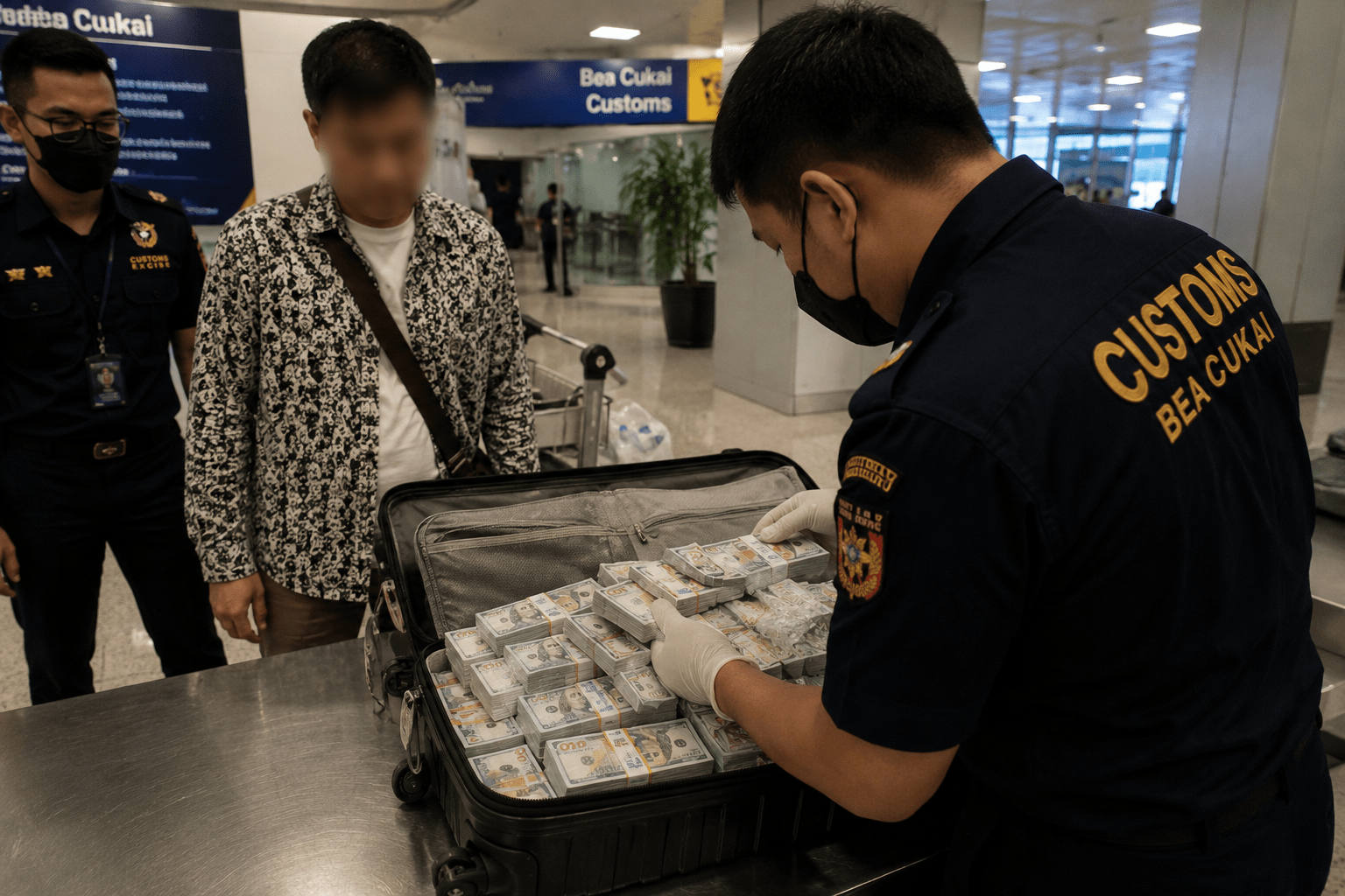 Bea Cukai Gagalkan WNA Thailand Bawa US$350 Ribu Tanpa Deklarasi di Bandara Soetta