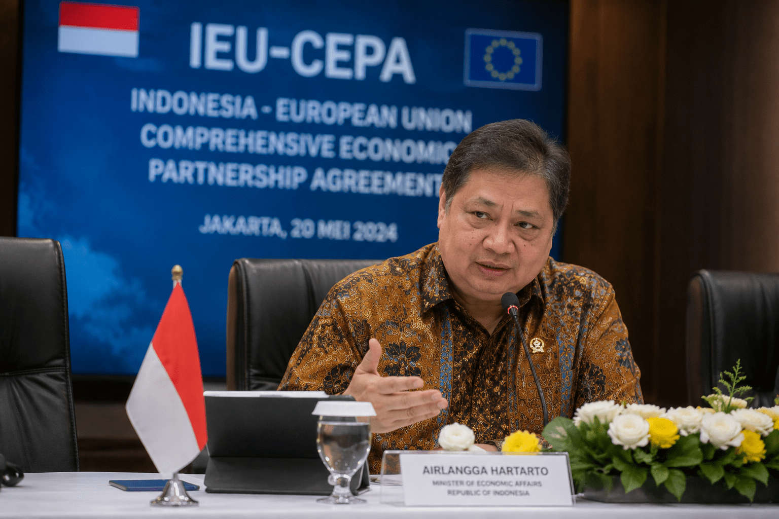 Airlangga Targetkan IEU-CEPA Berlaku Awal 2027