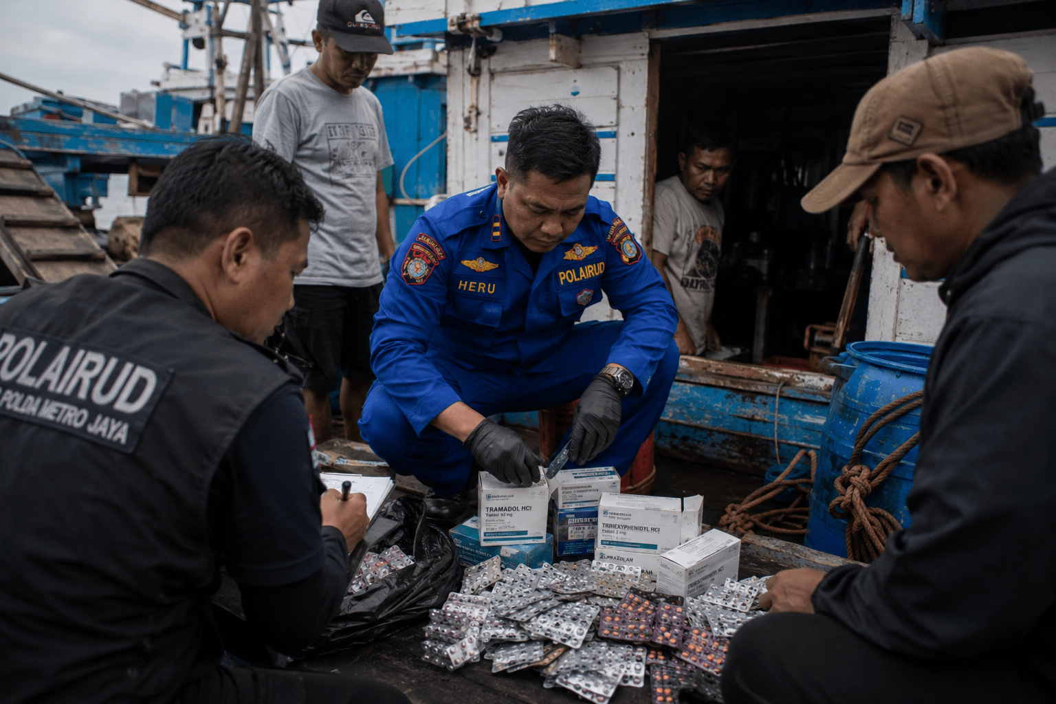 Polairud Polda Metro Bongkar Peredaran Obat Keras untuk Nelayan di Jakarta Utara