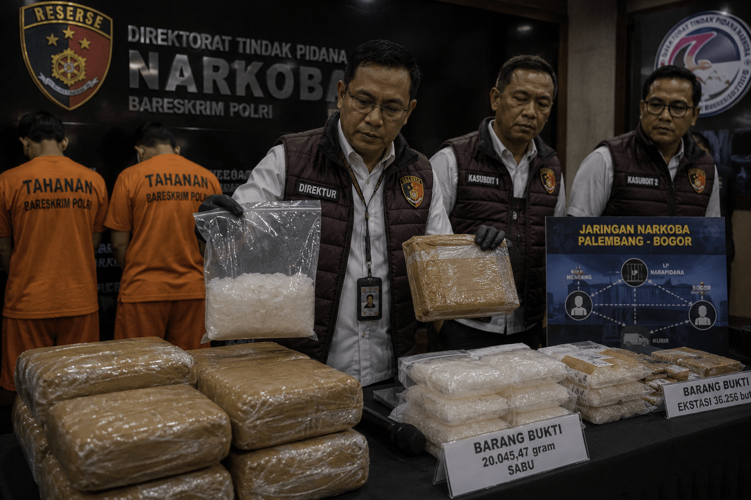 Jaringan Narkoba Palembang-Bogor Terbongkar, Kurir Dikendalikan dari Dalam Penjara